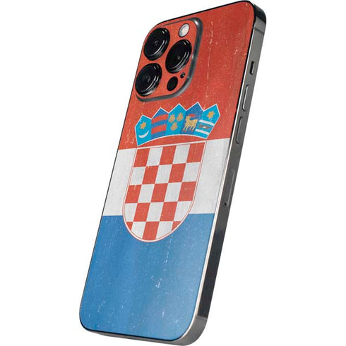 Croatia Flag Distressed iPhone 16 Pro Skin